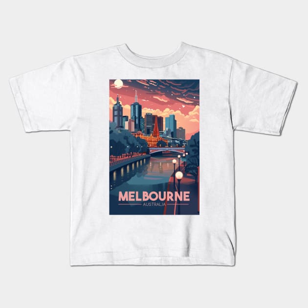 Melbourne Australia Kids T-Shirt by Studio Red Koala